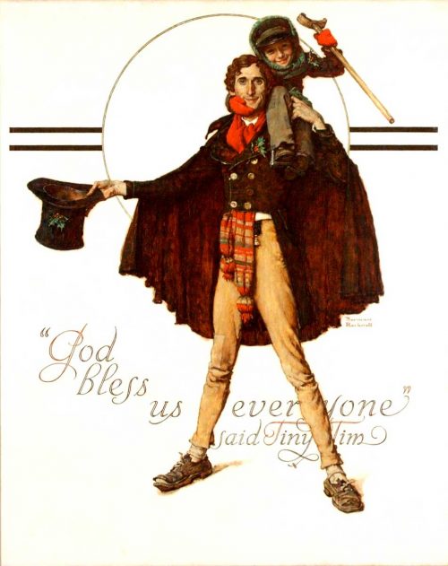 Rockwell’s “Tiny Tim and Bob Cratchit,” published cover