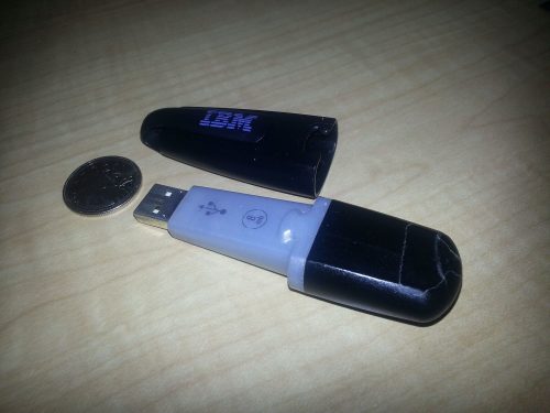 The USB stick plugged into computers for portable storage